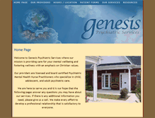 Tablet Screenshot of genesispsychiatricservices.com